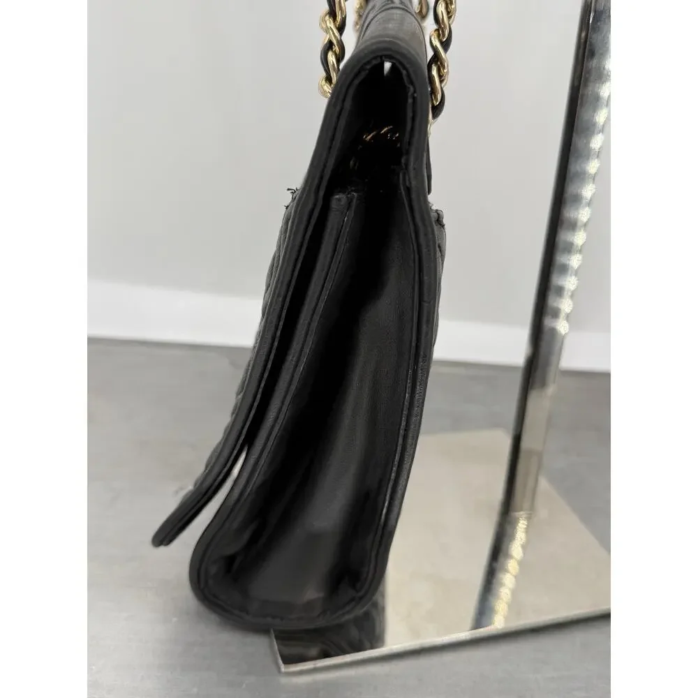 Tory Burch Fleming Small Convertible Shoulder Bag Black Quilted Leather Chain